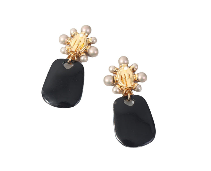 Pearl organic glass ear clip — Pearl Earrings