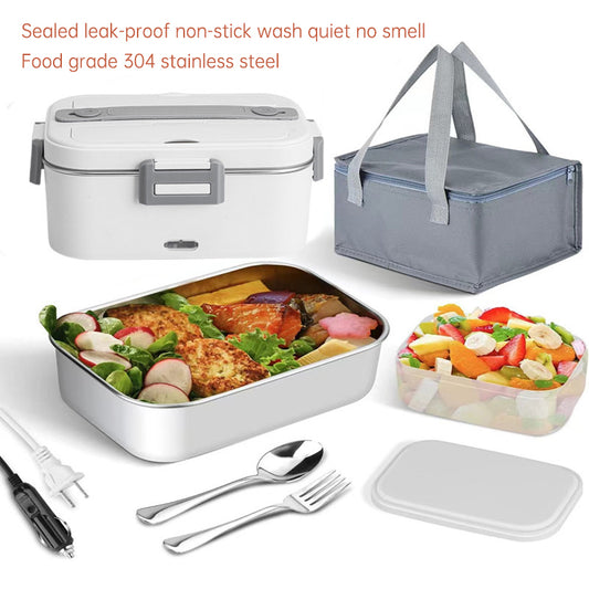 New portable household car 110 / 220V 12V/24V rechargeable automatic heated electric lunch box bento food heater container box