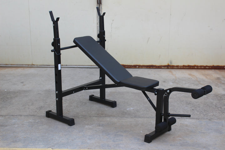 Olympic Weight Bench Press Set with Squat Rack and Bench
