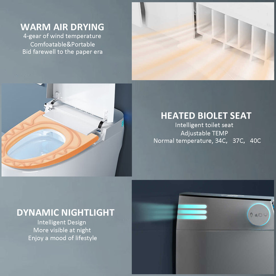 Smart Toilet with Heating Automatic Opening /Closing
