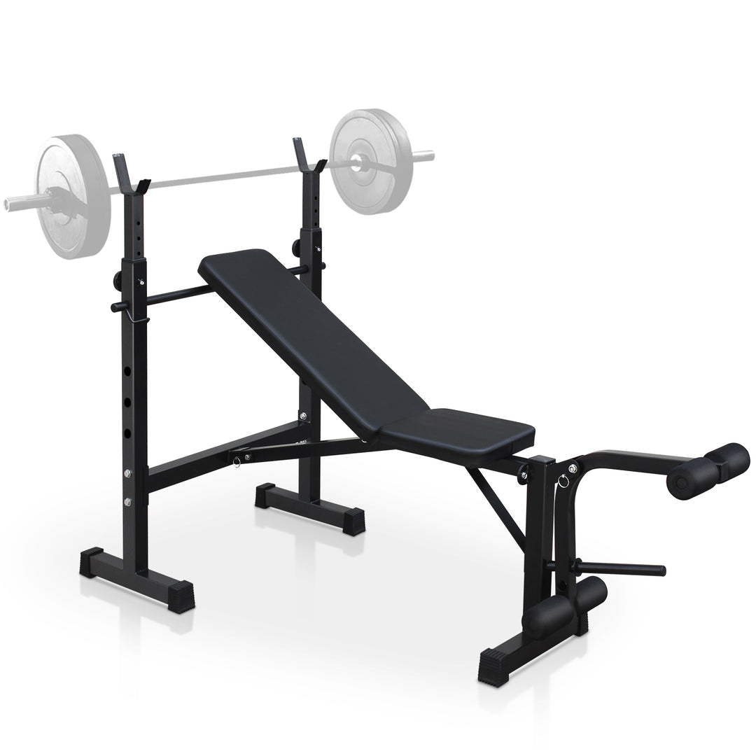 Olympic Weight Bench Press Set with Squat Rack and Bench