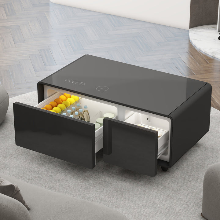 Smart Coffee Table -Built-in Fridge,Speaker, Wireless Charging