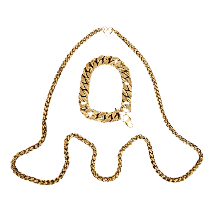 22k Solid Gold Set (Necklace & Bracelet)