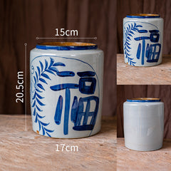 Hand-painted Blue And White Ceramic Vase Stoneware Flower Ware