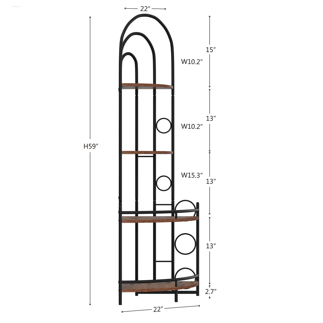 4 -Tier Plant Stand with Metal Frame