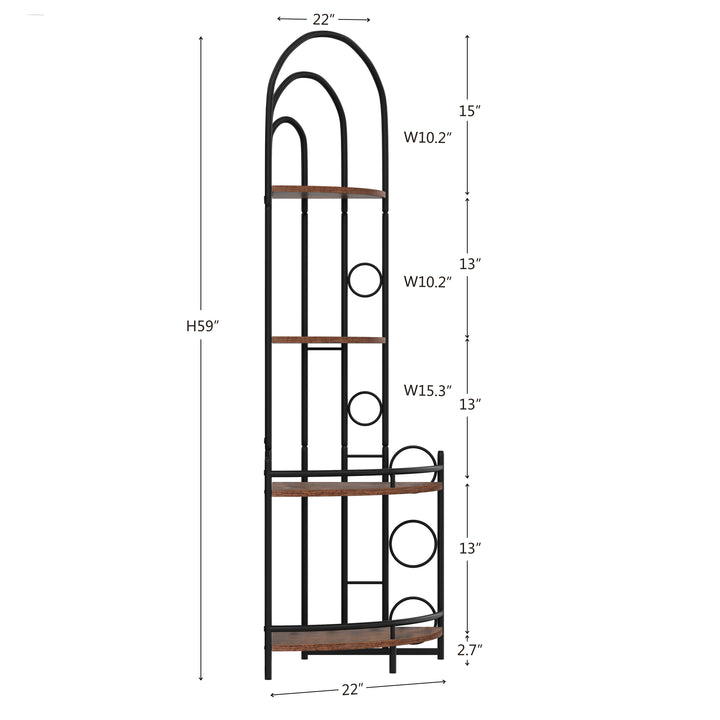 4 -Tier Plant Stand with Metal Frame