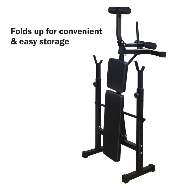 Olympic Weight Bench Press Set with Squat Rack and Bench