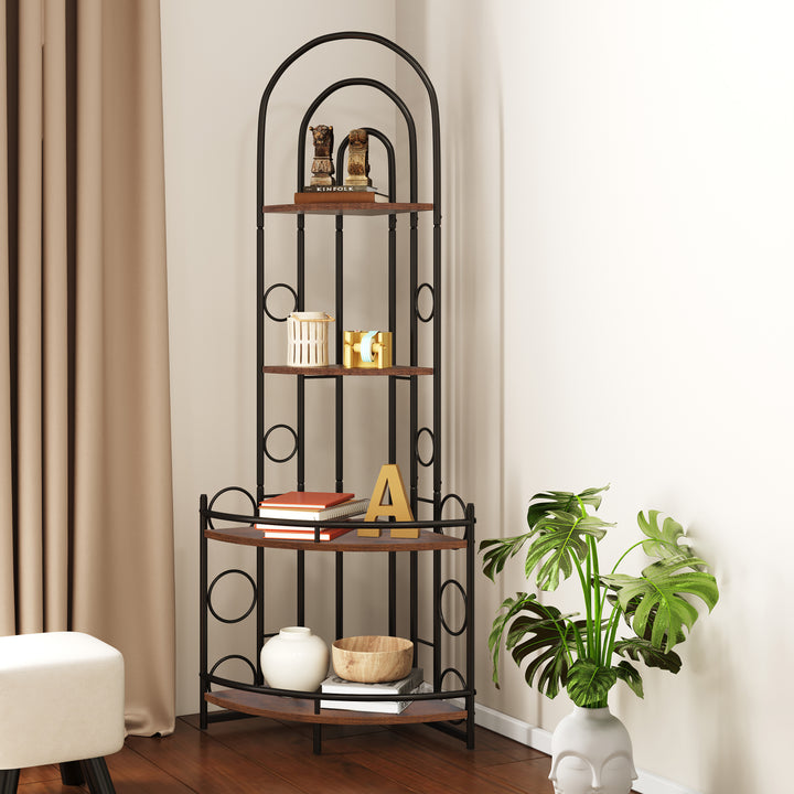 4 -Tier Plant Stand with Metal Frame