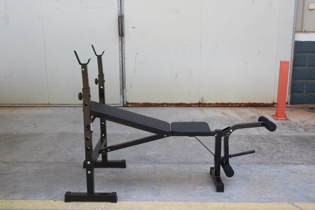 Olympic Weight Bench Press Set with Squat Rack and Bench