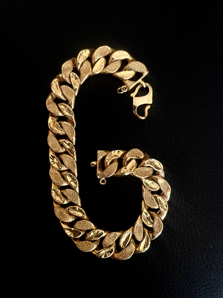 22k Solid Gold Cuban Link Bracelet