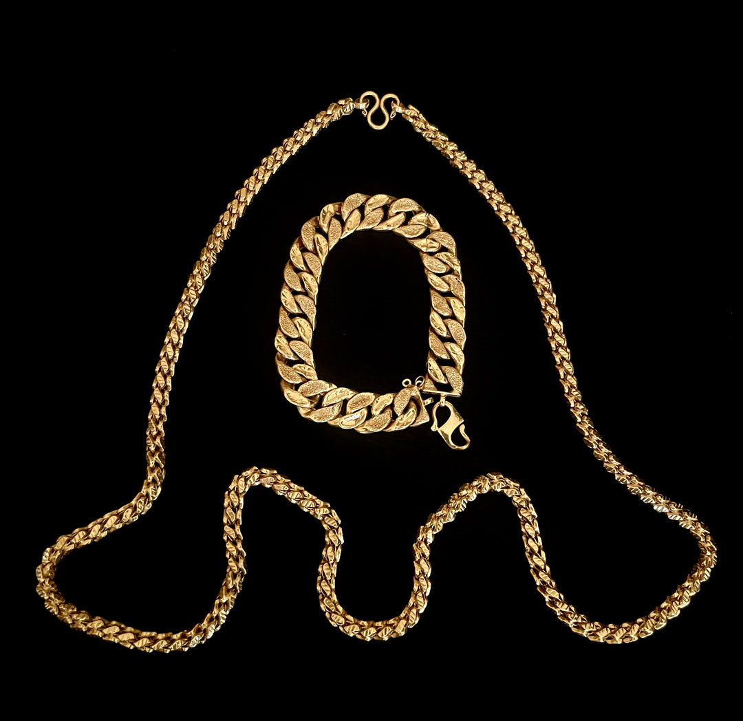 22k Solid Gold Set (Necklace & Bracelet)
