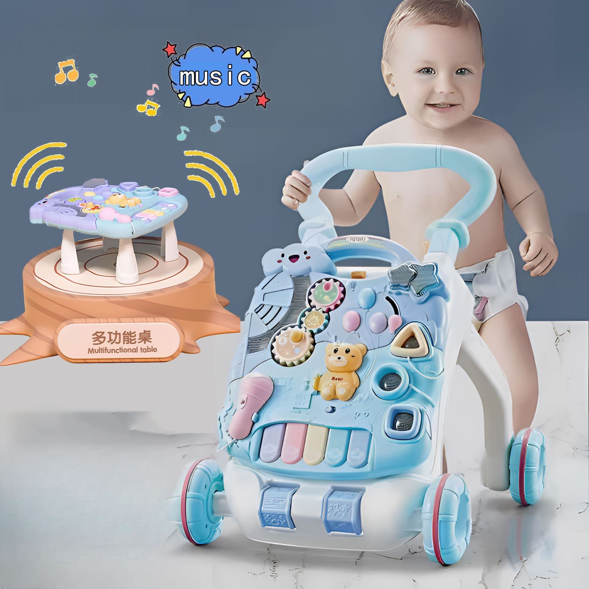 Baby Walker anti-flip anti-o-leg early education multi-functional toys baby walking mother and child gifts