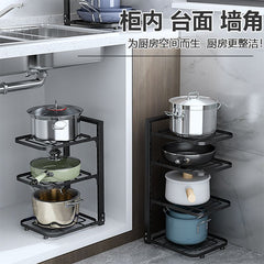 Kitchen Storage Rack Pot Storage Rack Household Multi-Layer Pot Shelf Multifunctional Lower Sink Cabinet Layered Pot Rack