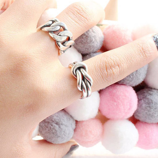 Fashion Chain Link 925 Sterling Silver Ring