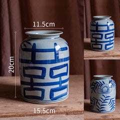 Hand-painted Blue And White Ceramic Vase Stoneware Flower Ware